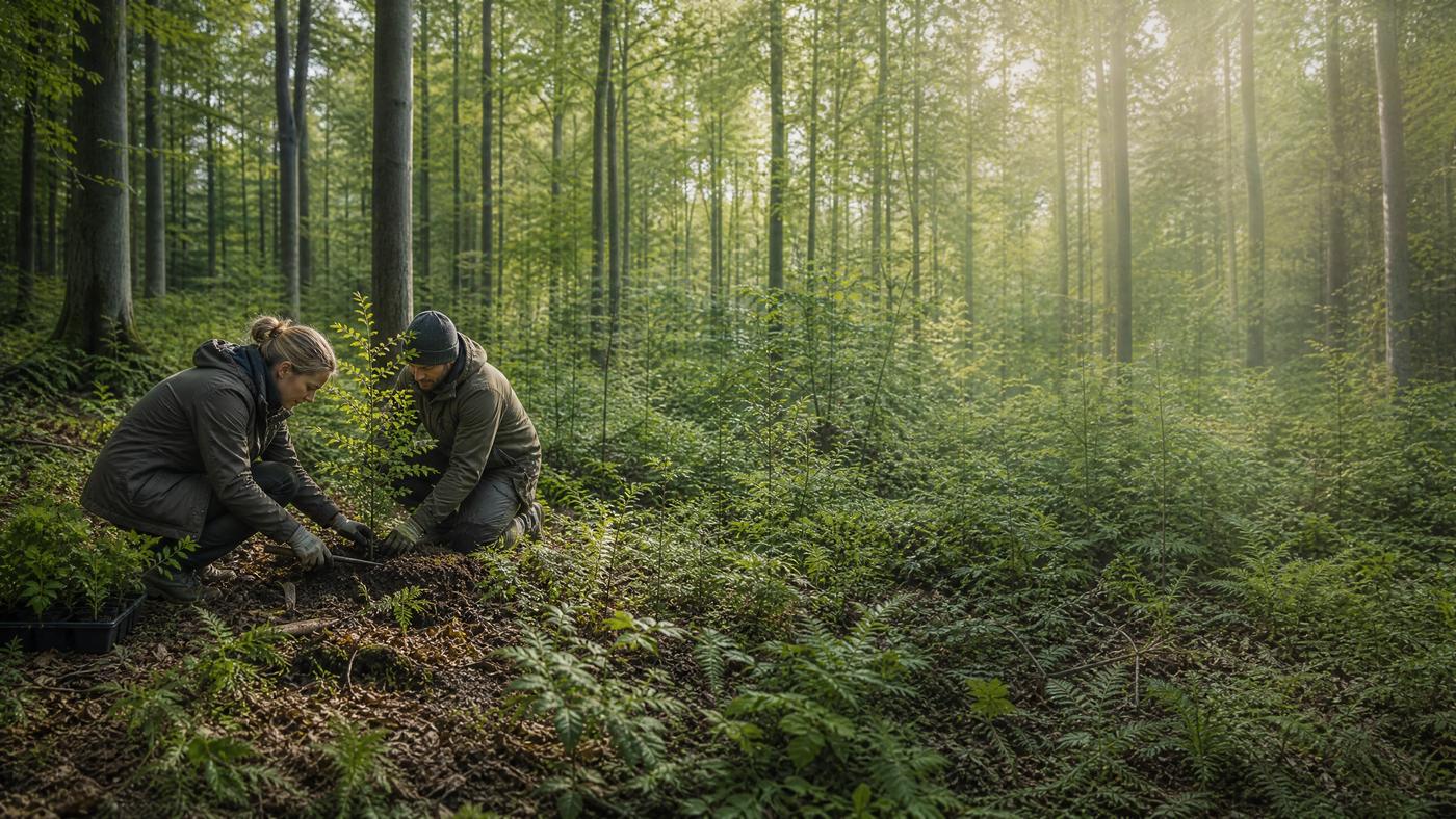 Wiederaufforstung im Wirtschaftswald: Was heute gepflanzt wird, steht in der Lieferkette von morgen.